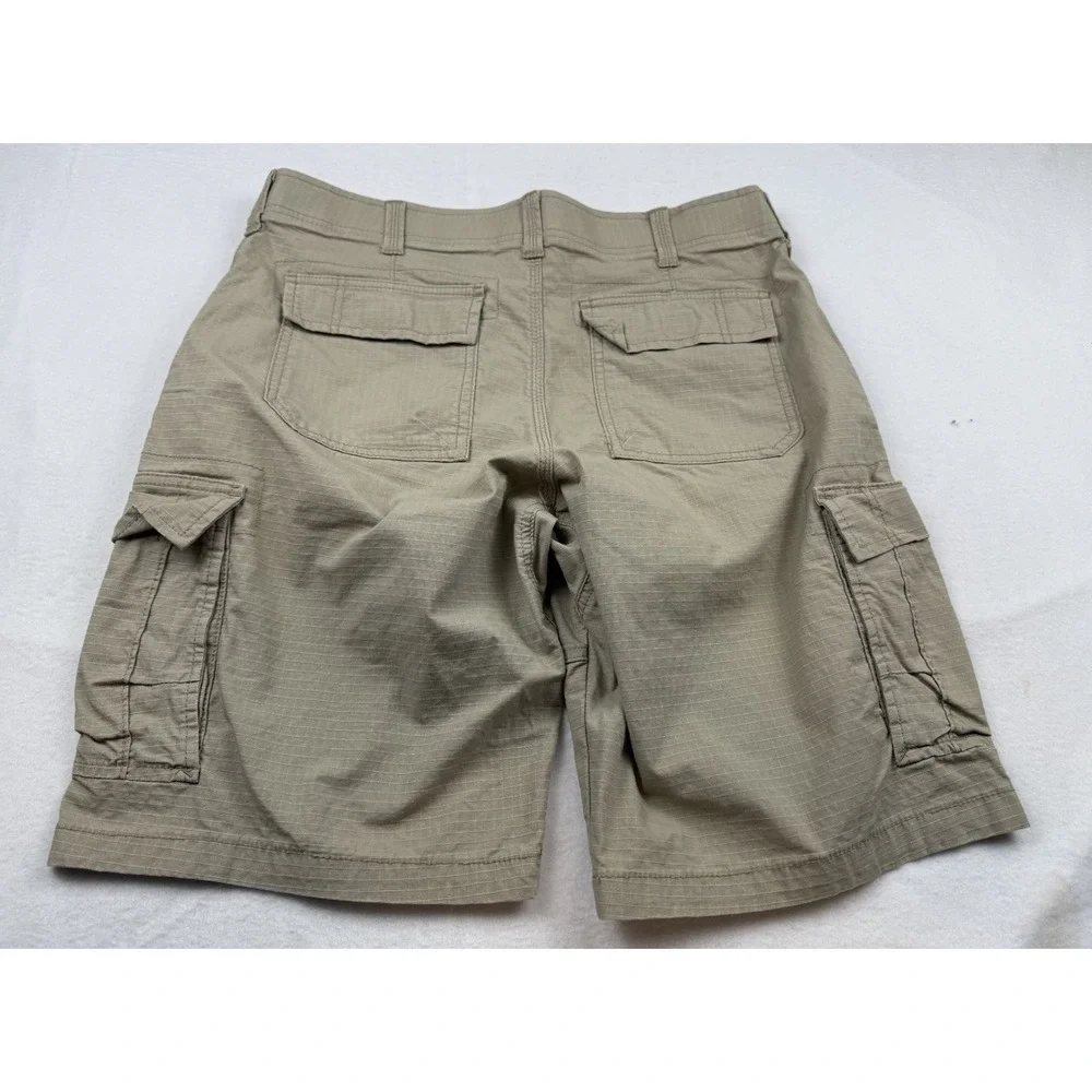 Lee Extreme Motion Cargo Shorts Mens 34 Beige Ripstop Stretch